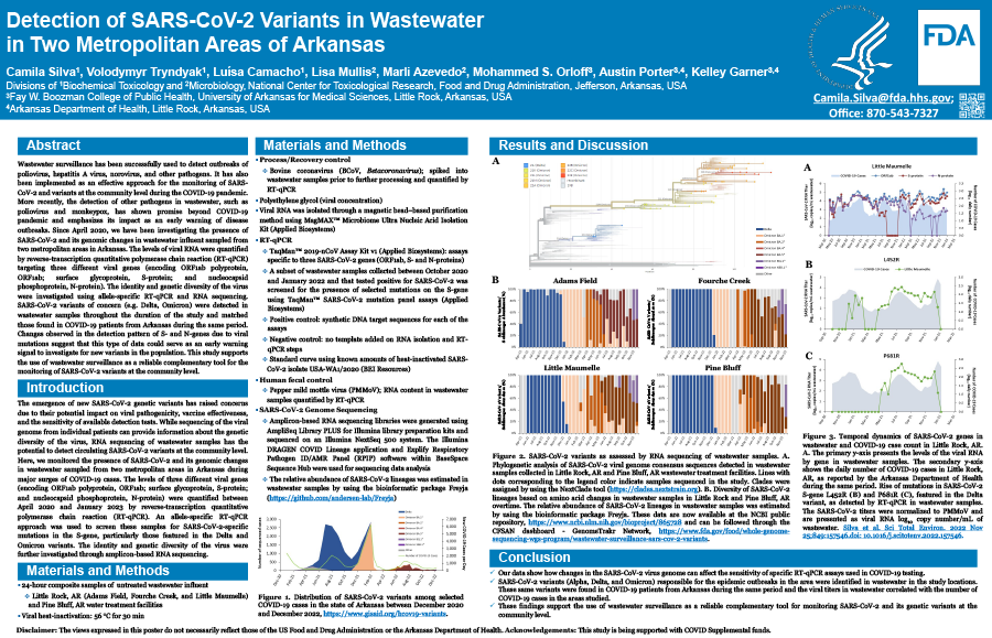 Detection of SARS-CoV-2 Variants in Wastewater in two Metropolitan Areas of Arkansas