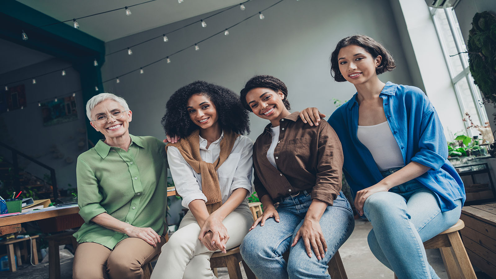 Potrait of diverse young women