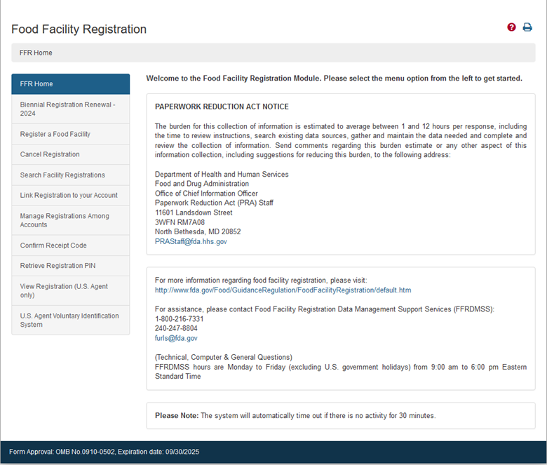 Figure 1 – Biennial Registration Renewal - 2022 Menu Option