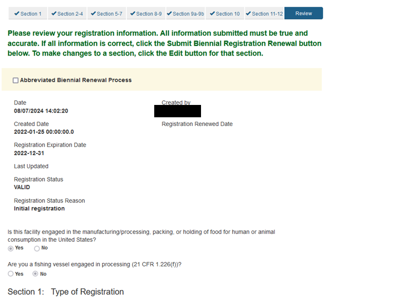 Figure 3 - Review Registration