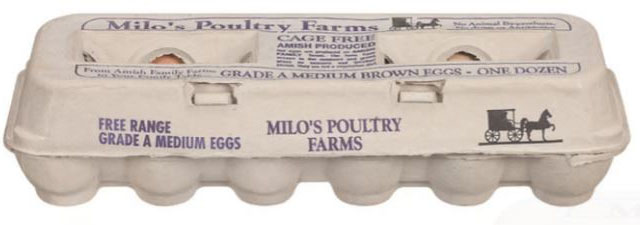 Milo’s Poultry Farms Egg Carton