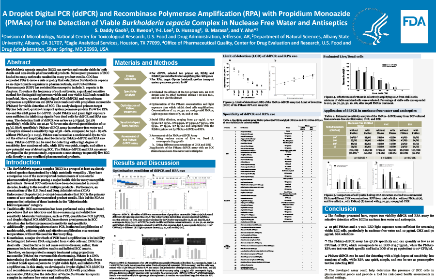 A Droplet Digital PCR (ddPCR) and Recombinase Polymerase Amplification (RPA) with Propidium Monoazide (PMAxx) for the Detection of Viable Burkholderia cepacia Complex in Nuclease Free Water and Antiseptics