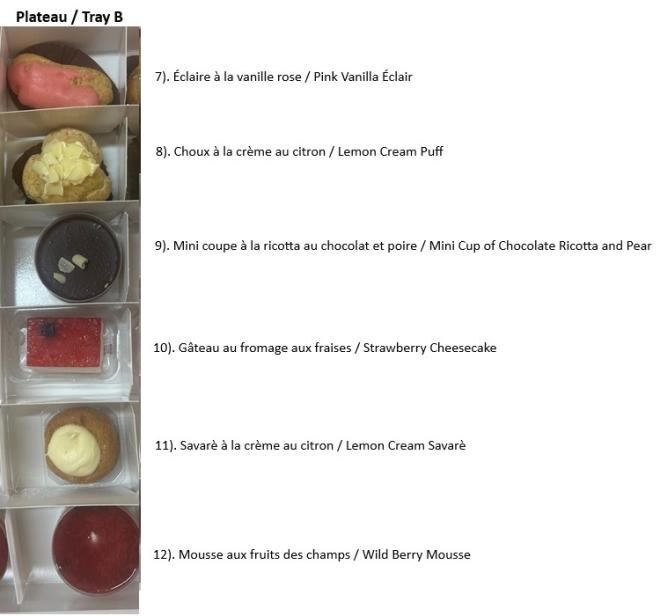 Sweet Cream - Mini Patisserie - Tray B List