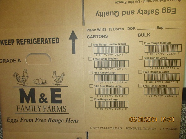 M & E Family Farms Box Label