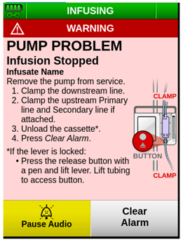 Fresenius Kabi infusion pump problem during use