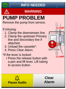 Fresenius Kabi infusion pump problem during set up