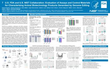 Poster Image - FDA and NIST collaboration: Evaluation of assays and control materials for characterizing animal biotechnology products generated by genome editing