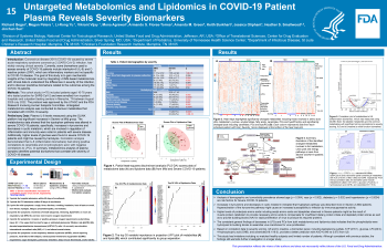 Poster image - Untargeted metabolomics and lipidomics in COVID-19 patient plasma reveals severity biomarkers