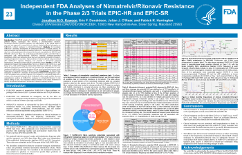 Poster Image - Independent FDA analyses of Nirmatrelvir/Ritonavir resistance in the phase 2/3 trials EPIC-HR and EPIC-SR