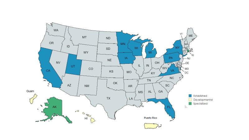 Map of Domestic Mutual Reliance Partnership Agreements in the USA