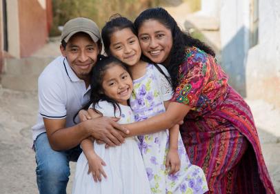 Potrait of Hispanic family