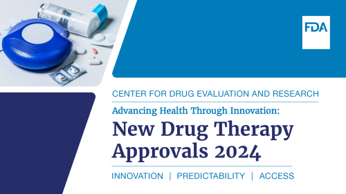 Report cover displaying the title "New Drug Therapy Approval 2024."