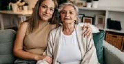 Two women sitting together