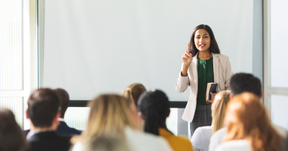 Woman giving a presentation