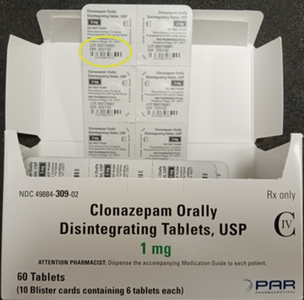 Recalled Clonazepam Tablets