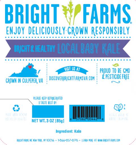 "Label, BrightFarms Baby Kale"