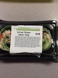 "Photo:  Ingredient Label - DIEBERGS KITCHEN Grilled Chicken Caesar Wrap 10 oz."