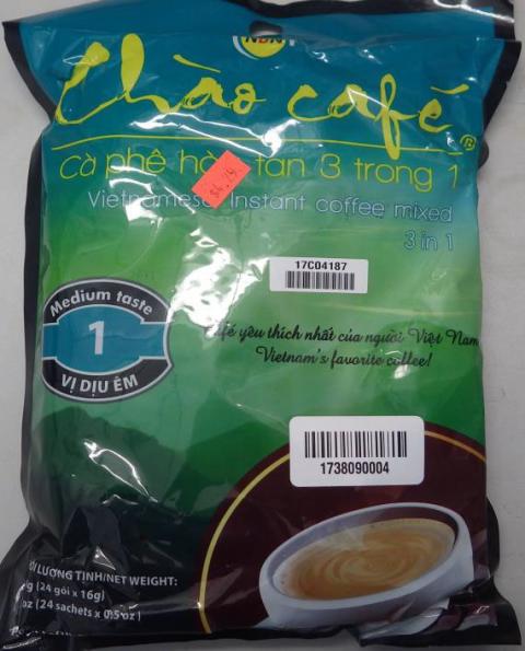 Chao Café Vietnamese Instant Coffee mixed 3 in 1, 384 g, front of package