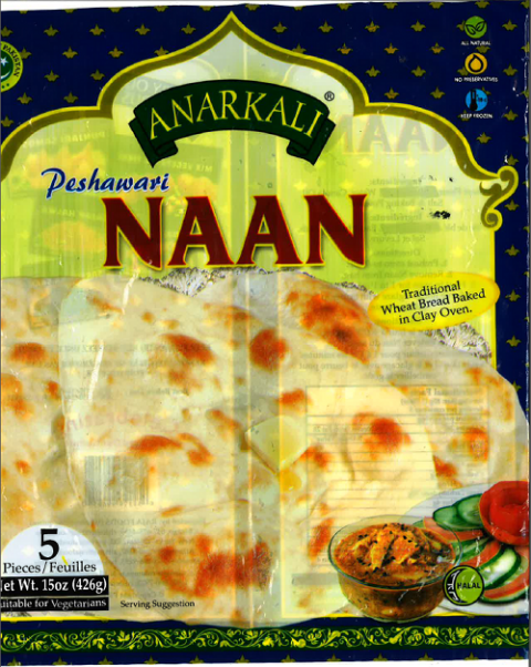 Front label, Naan