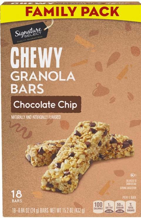 Photo 1 – Labeling, Chewy Granola Bars Chocolate Chip, Family Pack