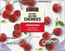 Image 20 - Labeling, Best Choice Pitted Red Tart Cherries Unsweetened packaged in a 12-ounce plastic bag