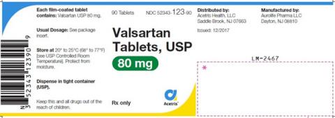 Image 2 - Valsartan Tablets USP, 80 mg, 90 Tablets, Acetris