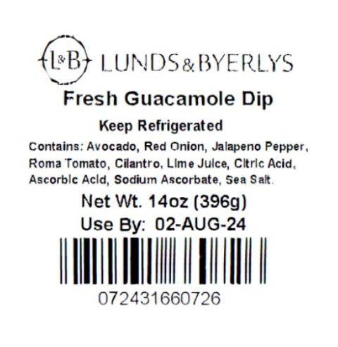 Lunds & Byerlys  Fresh Guacamole Dip, Use by 02-Aug-2024