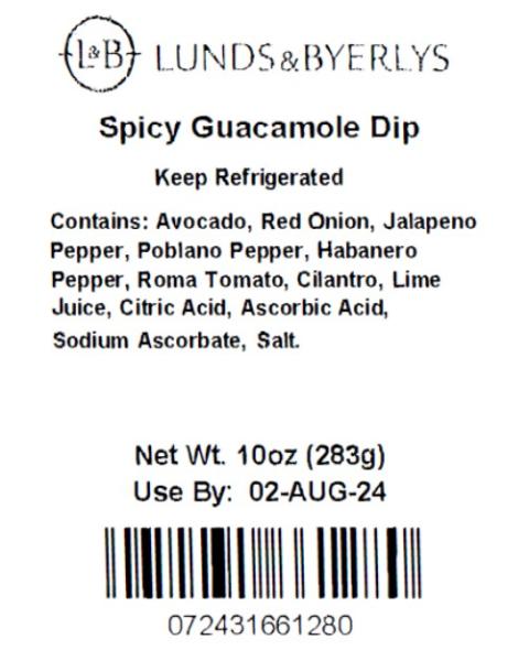 Lunds & Byerlys Spicy Guacamole Dip, Use by 02-Aug-2024