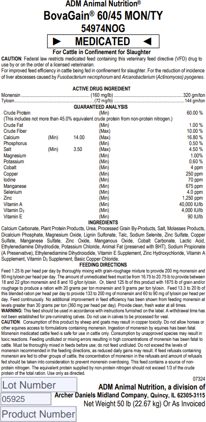 Image 13: BovaGain 60/45 MON/TY 54974NOG (Medicated) 50 lb.