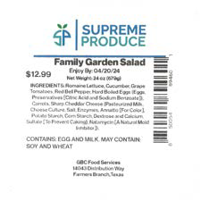 Family Garden Salad 24OZ, UPC 850054894601