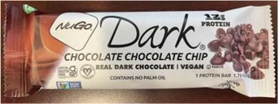 Front label NuGo Dark Chocolate Chocolate Nutrition Bar