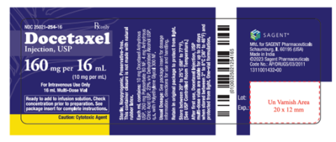 Image 1 – Labeling, Docetaxel, 160mg per 16 mL