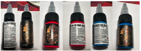 Image 1 – Representative Labeling, Blood Line Water Based Tattoo Pigments