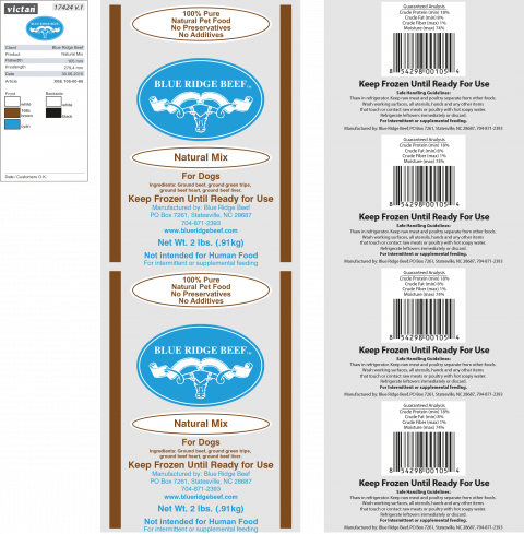 Image 1 – Labeling, Blue Ridge Beef Natural Mix for Dogs