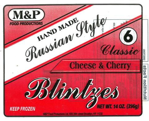 Cheese & Cherry Blintzes, Net Wt. 14 OZ. (396g), front label