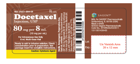 Image 2 – Labeling, Docetaxel, 80 mg per 8 ml