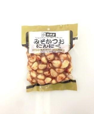 “Miso Katsuo Ninniku, front label”