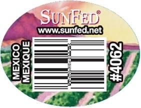 “Image of cucumber PLU sticker SunFed #4062”