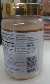 Image 3 – Labeling, Zaarah Herbals, Labeling, Back of Packaging, Shatavari Powder