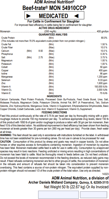 Image3: Beef-trate MON 54910CC (Medicated), 50 lb.