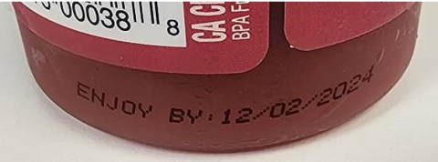 Image of Best by date on Strawberry Fields Bottle