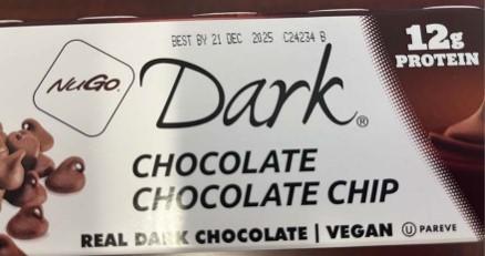 Image of outer box NuGo Dark Chocolate Chocolate Nutrition Bar