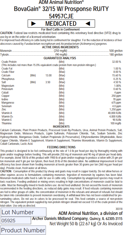 Image 6: BovaGain 32/15 W/Prosponse RU/TY 54957CJE (Medicated), 50 lb.