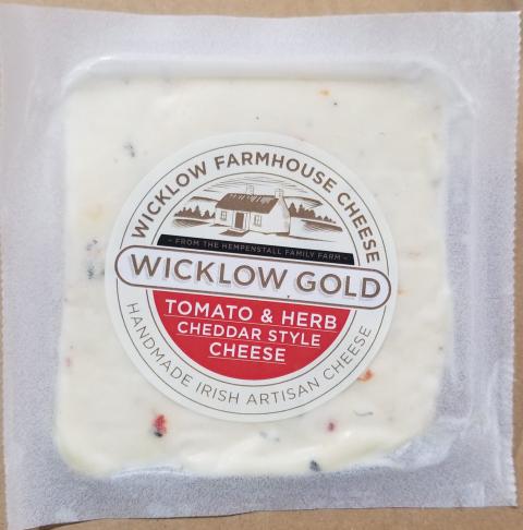 Front of package, Wicklow Gold Cheddar Tomato & Herb