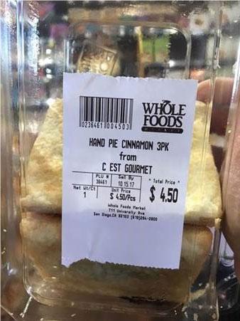 Product image Whole Foods Market Hand Pie Cinnamon 3PK from C EST Gourmet