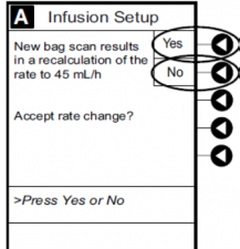 Notification screen for rate recalculation.