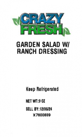 Crazy Fresh Garden Salad w/ Ranch Dressing 