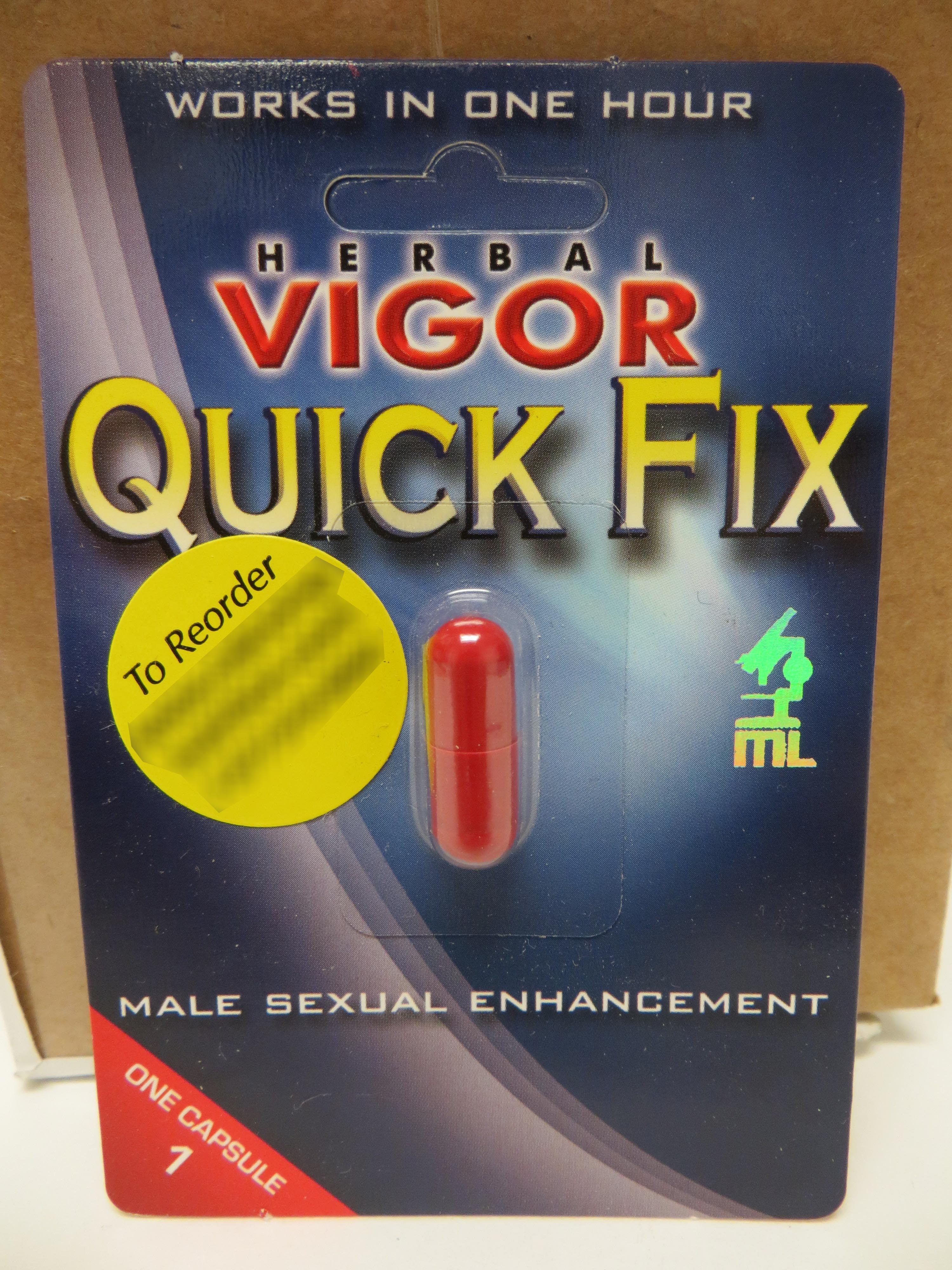 Public Notification: Herbal Vigor Quick Fix Contains Hidden Drug Ingredient  | FDA